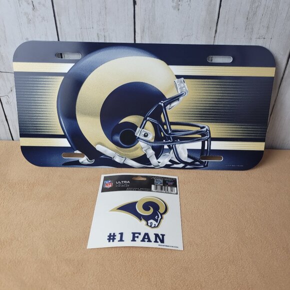 Vintage WinCraft ST. Louis Rams football plastic auto tag license plate &sticker - Picture 2 of 16